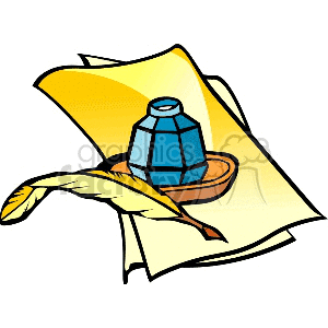 300x300 Royalty Free Ink Pen Paper 153503 Clip Art Images, Illustrations