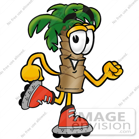 450x450 Clip Art Graphic Of A Tropical Palm Tree Cartoon Character Roller