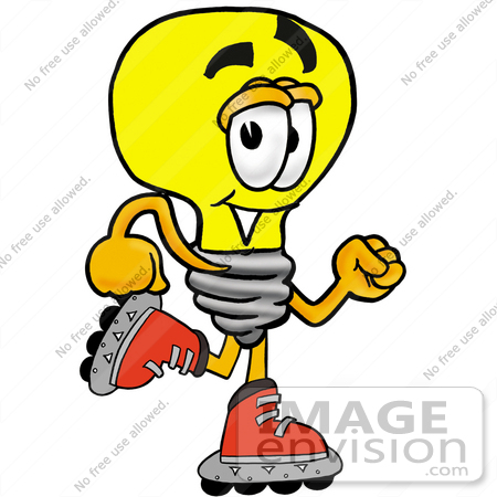450x450 Clip Art Graphic Of A Yellow Electric Lightbulb Cartoon Character