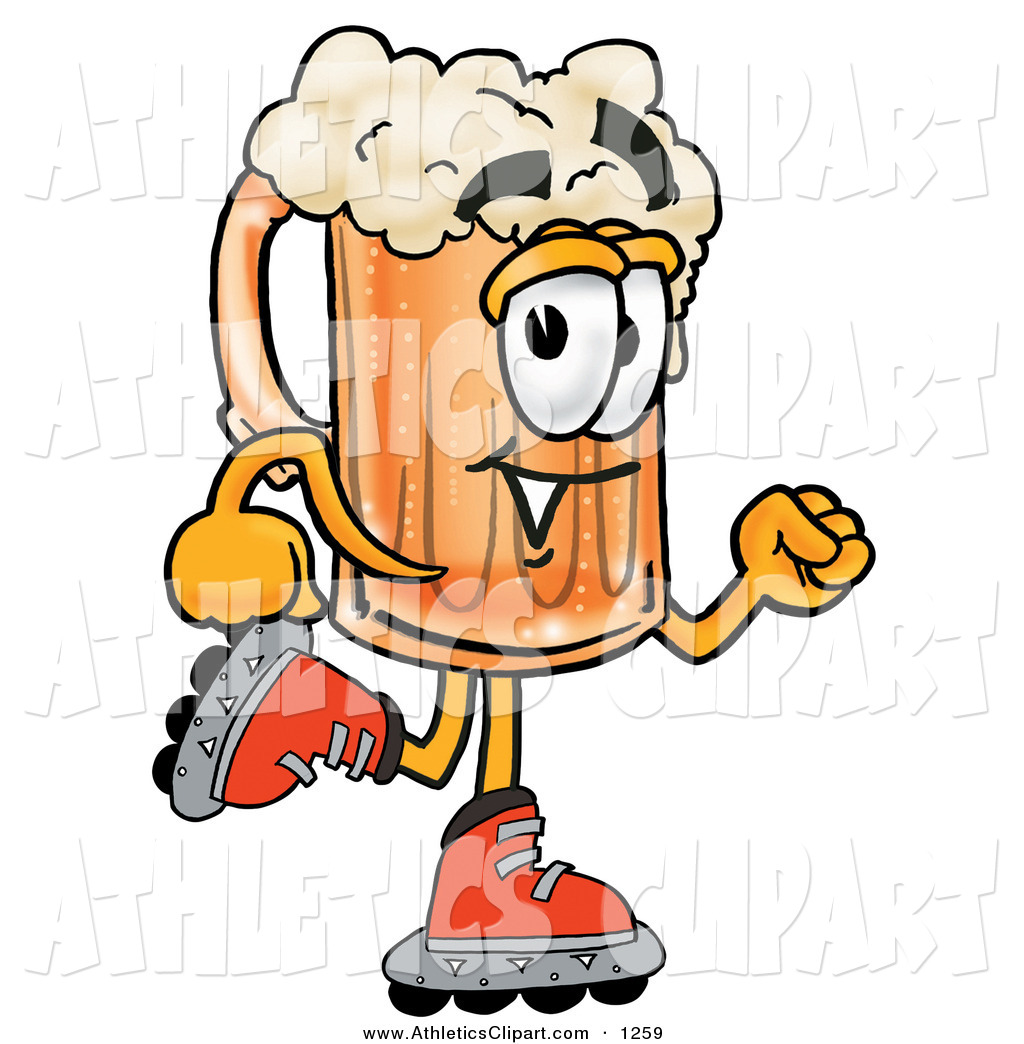 1024x1044 Clip Art Of A Sporty Beer Mug Mascot Cartoon Character Roller