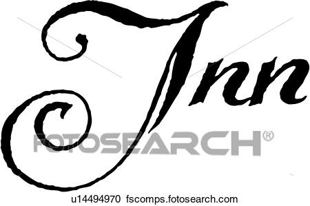 450x299 Clipart Of , Inn, Business Sign, Business Signs, Lettering, Sign