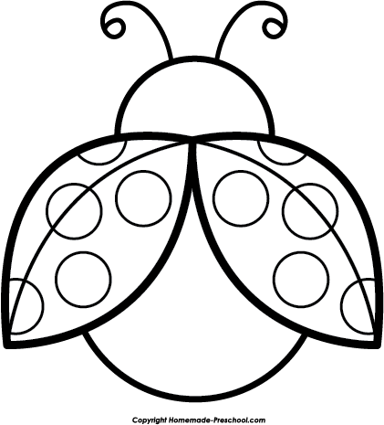 421x465 Ladybug Clipart Black And White