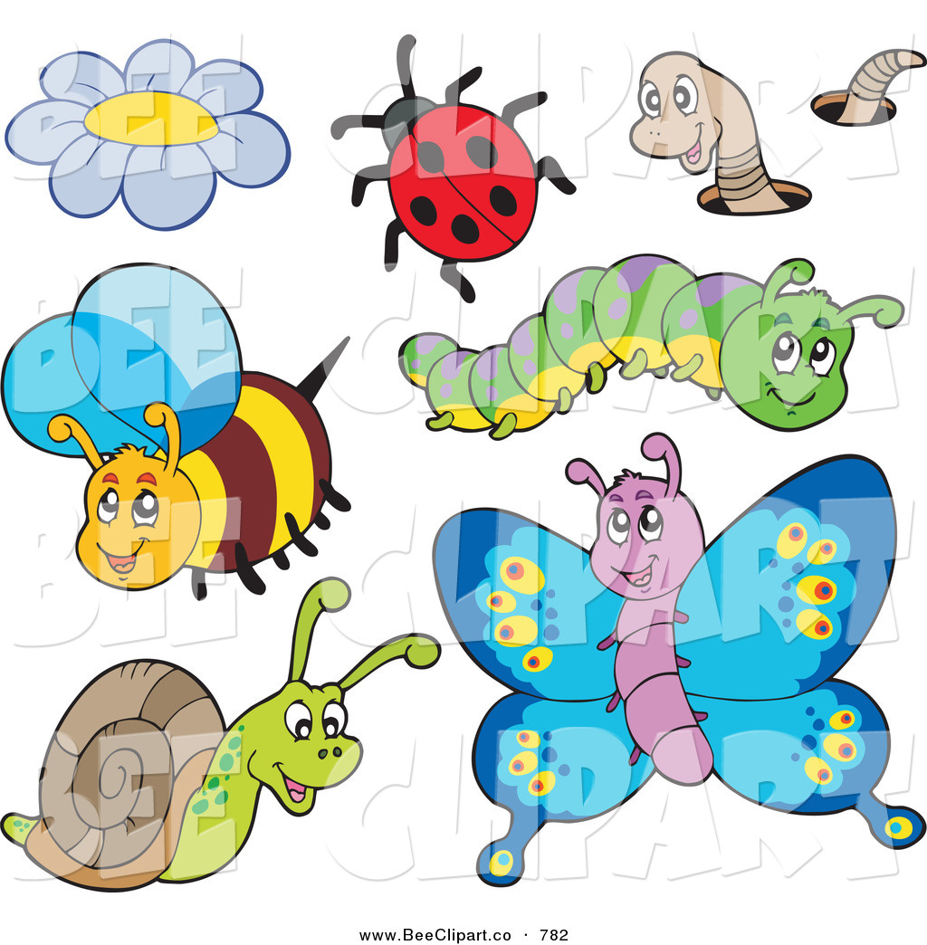 1024x1044 Cartoon Vector Clip Art Of A Digital Collage Of Cute Insects