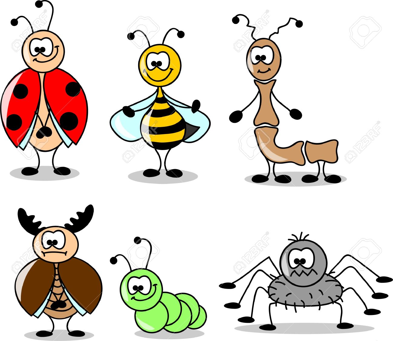 1300x1127 Cartoon Set Of Different Insects Royalty Free Cliparts, Vectors