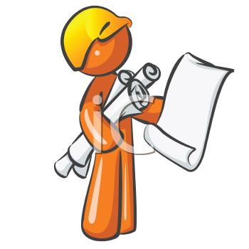 350x350 Orange Man Character Mascot Building Inspector
