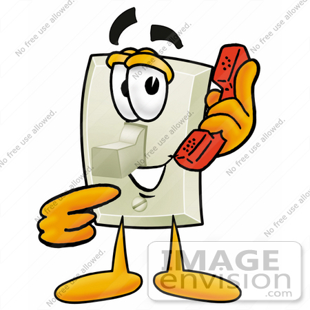 450x450 Clip Art Graphic Of A White Electrical Light Switch Cartoon