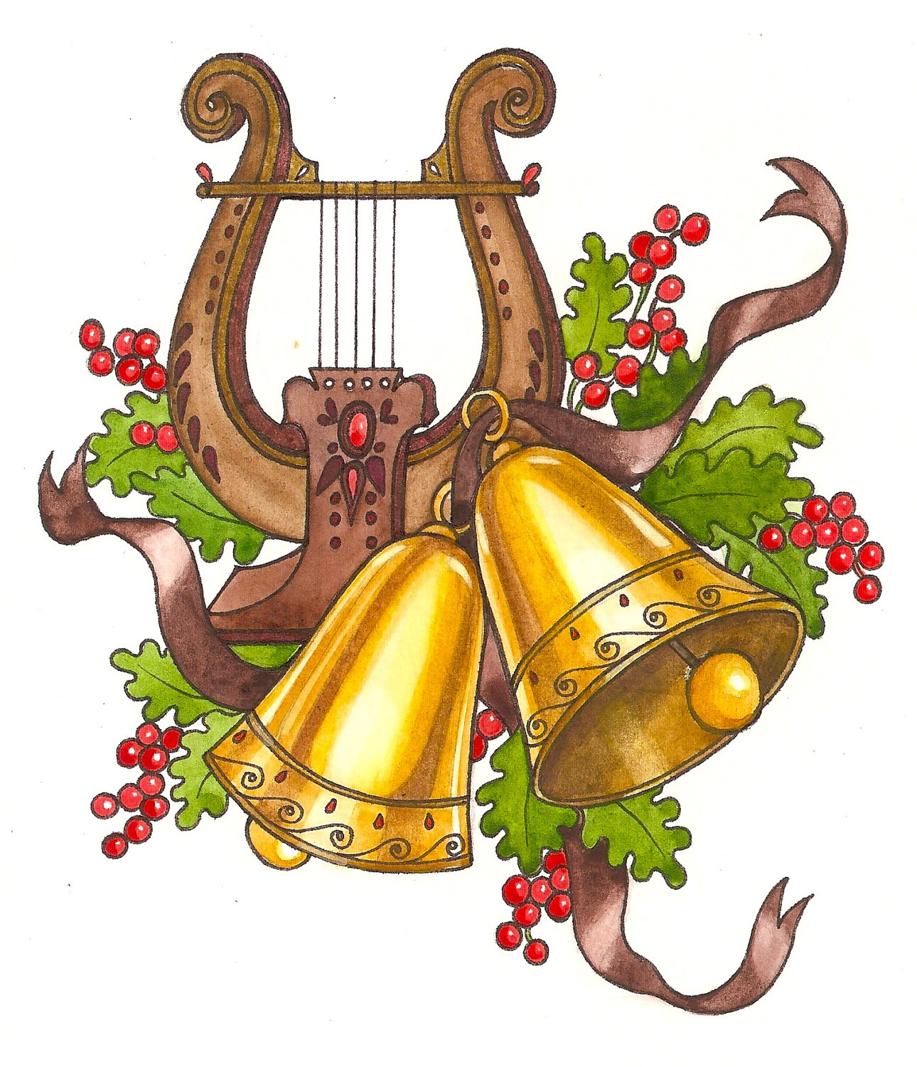 1290x1500 Christmas Musical Instruments Clipart
