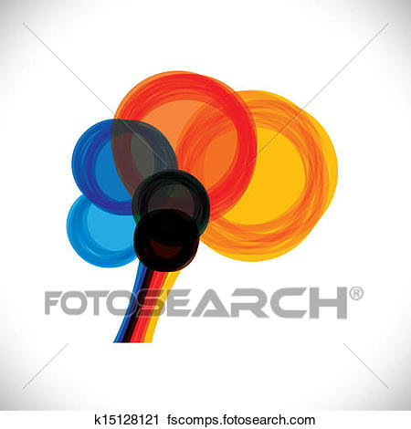 450x470 Clipart Of Abstract Colorful Human Brain Icon Or Sign Simple