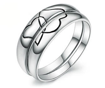 335x282 Interlocking Heart Puzzle Matching Wedding Rings Bands In 925
