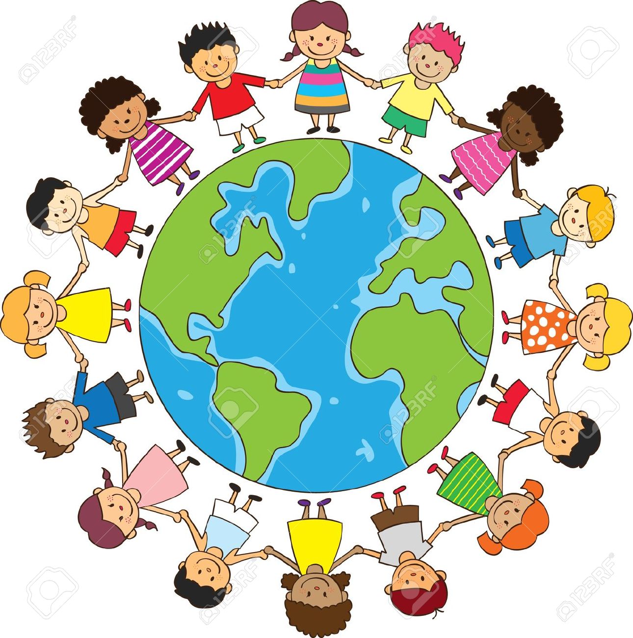 1290x1300 International Children On Globe Clipart