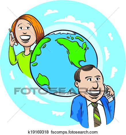 438x470 Clip Art Of International Call K19169318