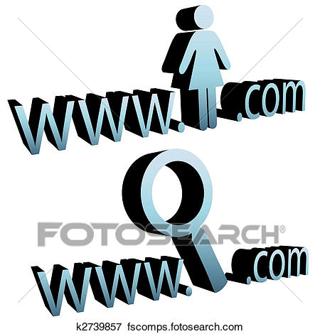 450x470 Clip Art Of Www Magnifying Glass Search Internet Woman Website