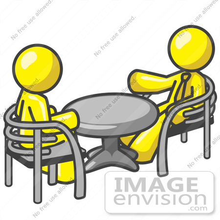 450x450 Clip Art Graphic Of Yellow Guy Characters Talking