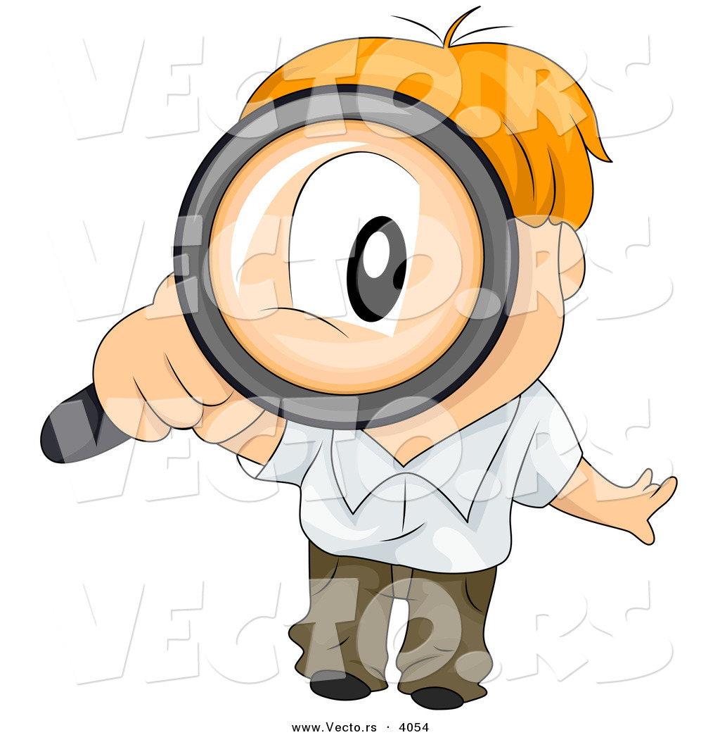 1024x1044 Vector Of Cartoon Boy Looking Through Magnifying Glass By Bnp