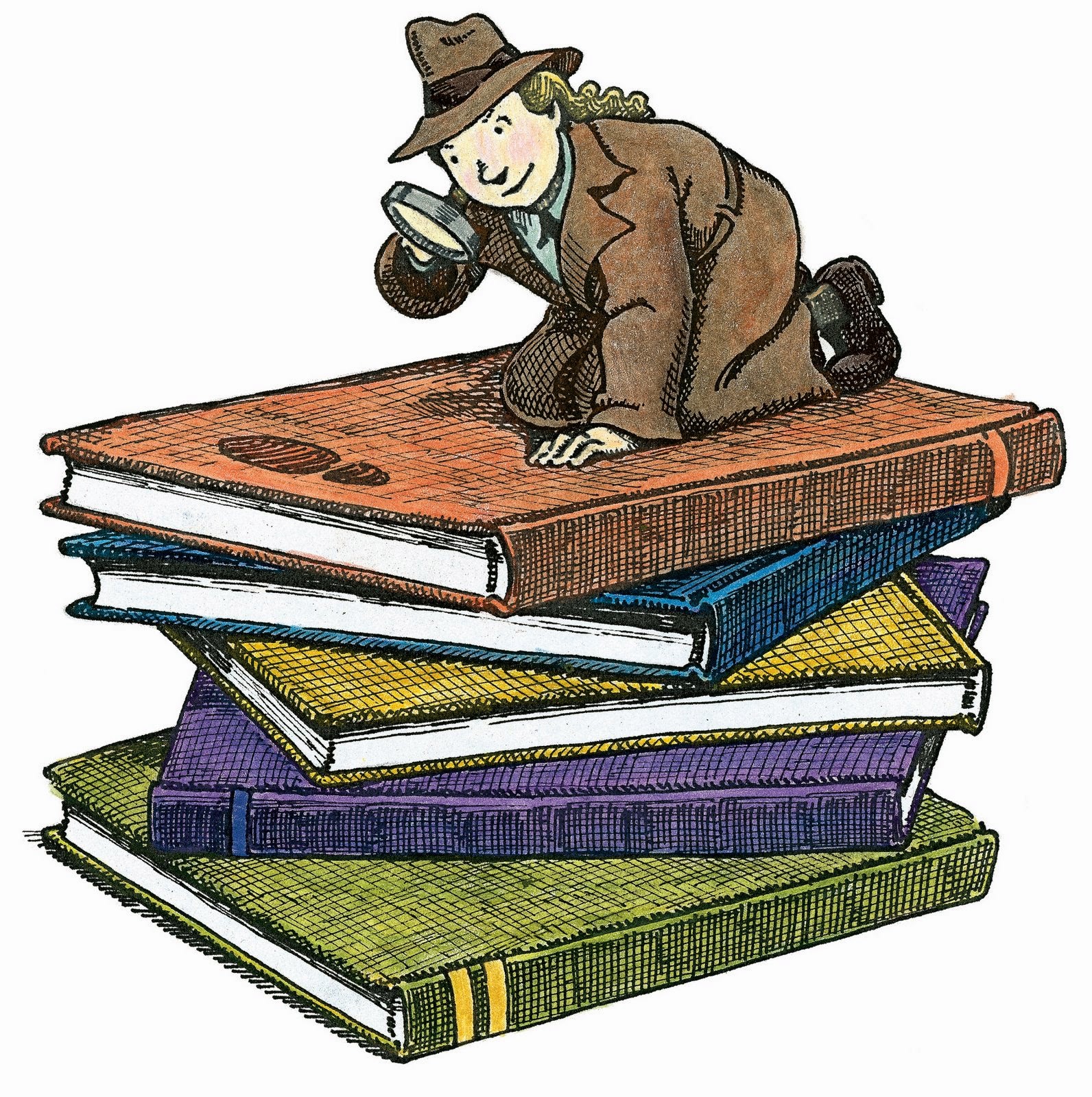 1592x1600 Reading Detective Clipart