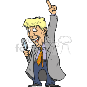 300x300 Royalty Free Cartoon Private Investigator 161578 Vector Clip Art