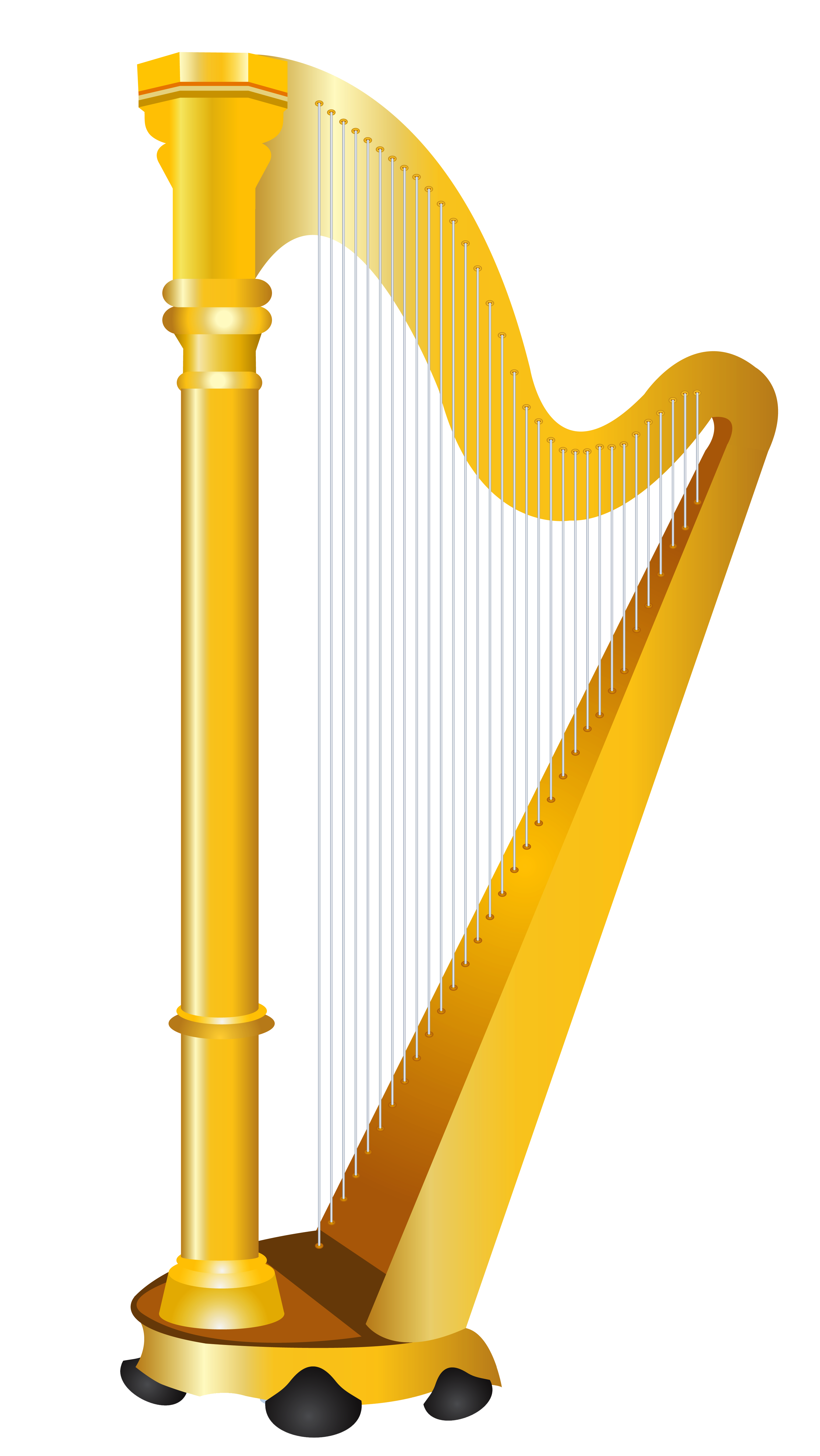 3048x5414 Golden Harp Clipart