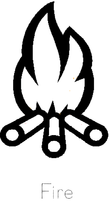 437x841 Flames Clipart Coloring Page