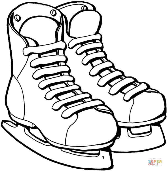703x720 Ice Skates Coloring Page Free Printable Coloring Pages