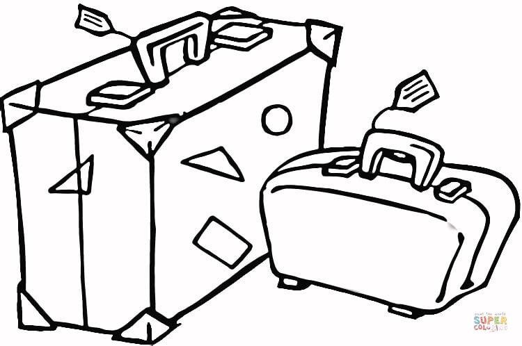750x498 Suitcase To Travel Coloring Page Free Printable Coloring Pages