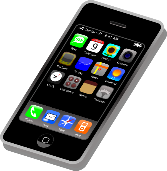582x594 Iphone Cell Phone Clipart
