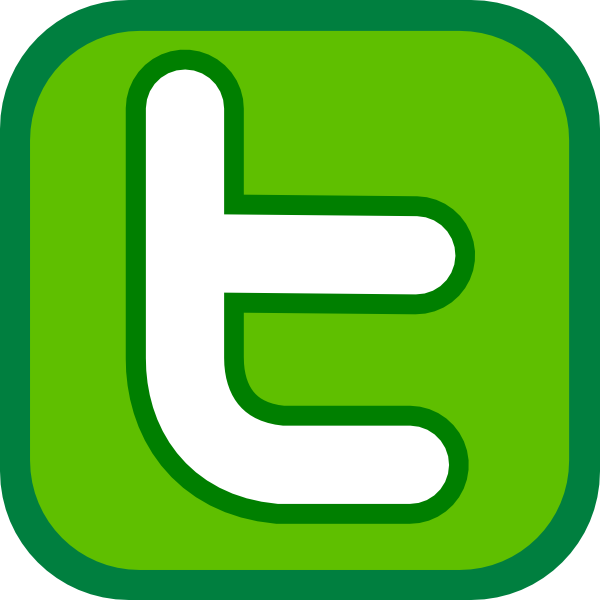 600x600 Twitter Icon Green Clip Art