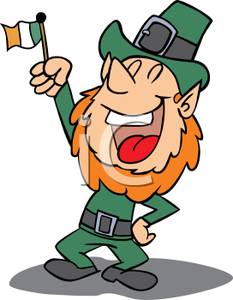 233x300 Leprechaun Waving An Irish Flag