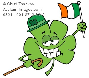 300x262 Clipart Illustration Of A Grinning Four Leaf Clover Holding