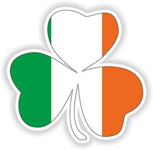 300x293 Irish 3 Leaf Clover With Eire Ireland Flag Sticker For Bumper
