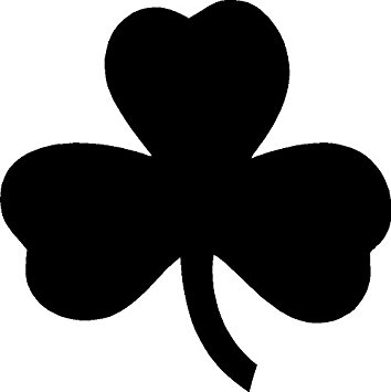 354x355 Irish Shamrock Ireland White Window Sticker Decal
