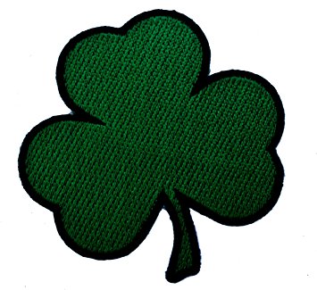 355x325 Shamrock Irish Lucky 3 Leaf Clover Iron On Patch D2