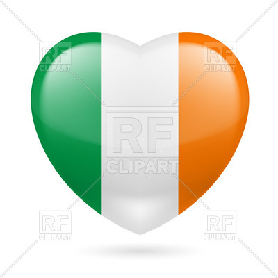 400x400 Heart With Irish Flag Colors. I Love Ireland Royalty Free Vector