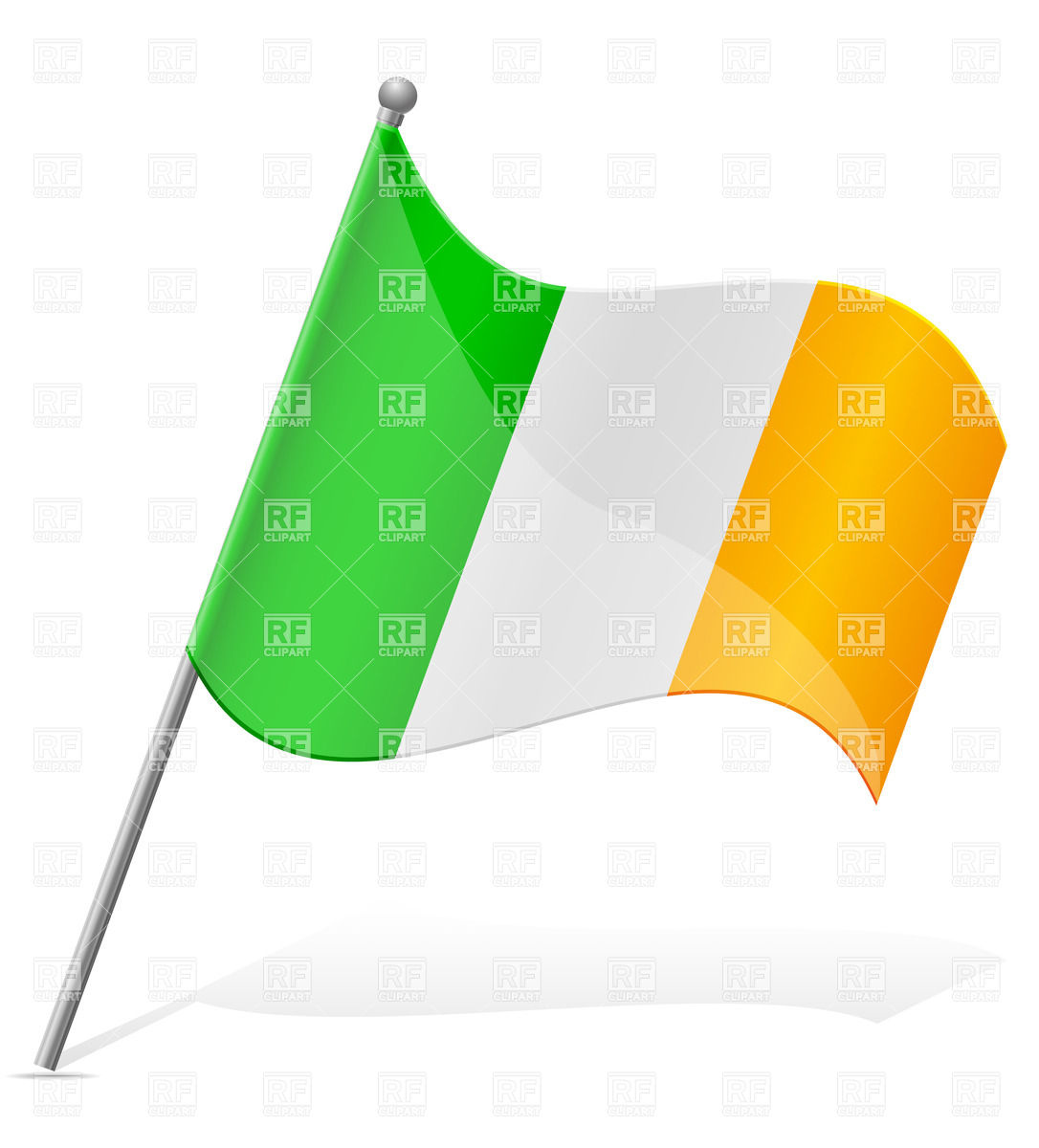 1086x1200 Icon Of Wavy Flag Of Ireland Isolated On White Background Royalty