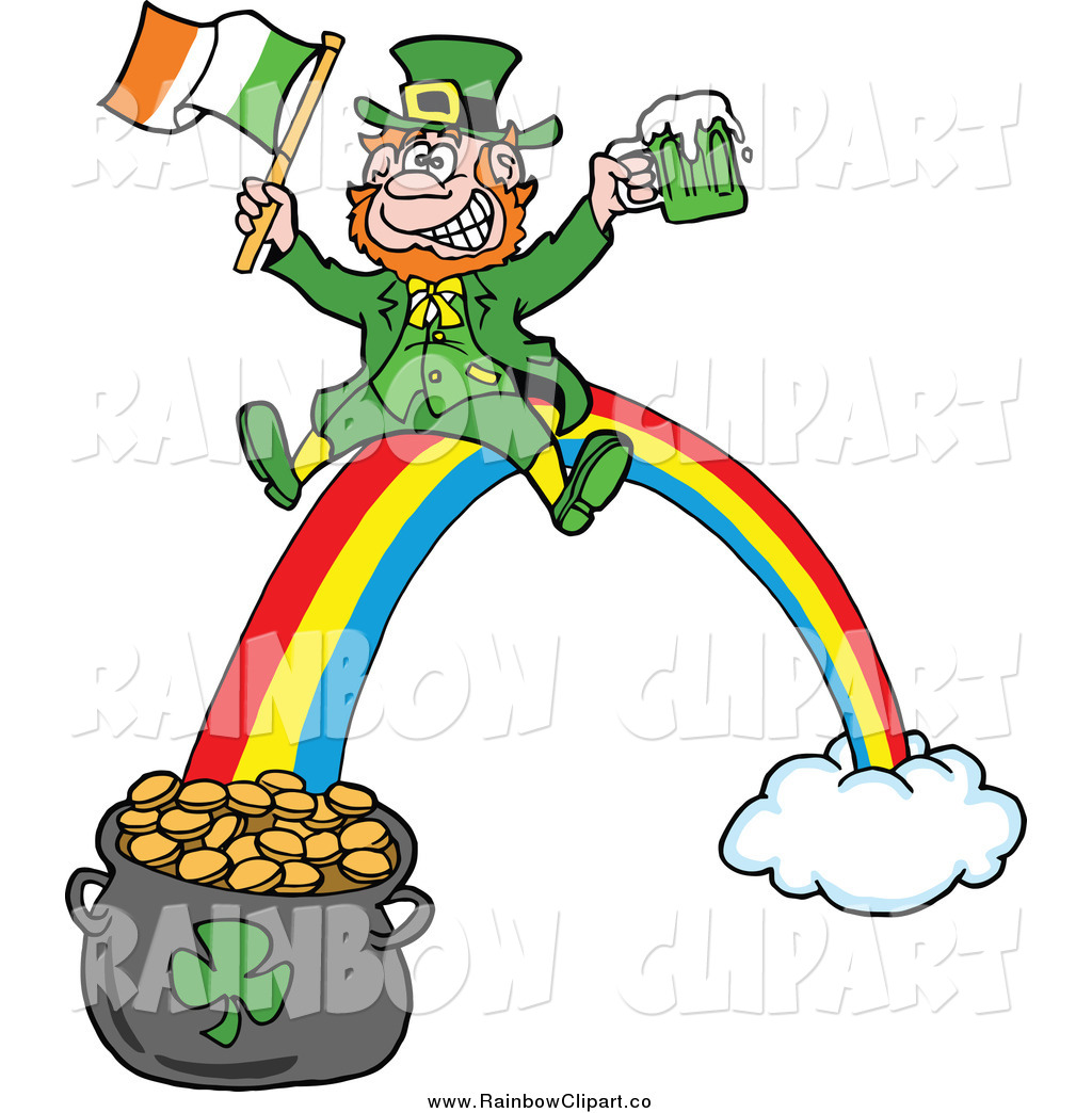 1024x1044 Vector Clip Art Of A Leprechaun With Beer And An Irish Flag