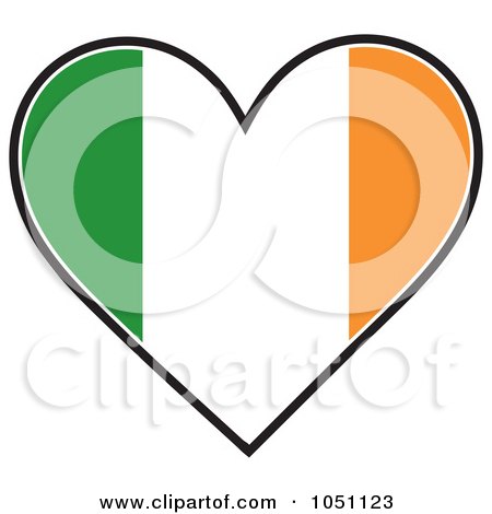 450x470 Clipart Irish Flag With A Red Heart In The Center