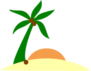 300x234 Palm Tree On Island Clip Art