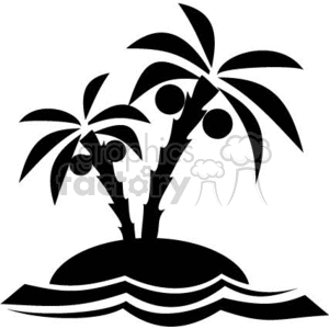 300x300 Royalty Free Tropical Island Scene 371429 Vector Clip Art Image