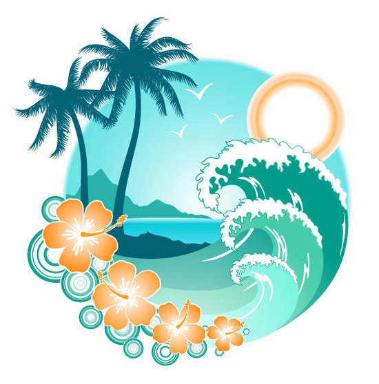 550x558 Summer Island Vector Clip Arts, Free Clip Art