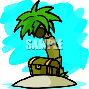349x350 Treasure Chest On A Desert Island