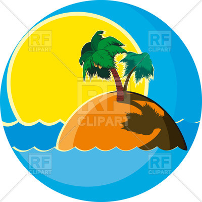400x400 Tropical Island With Palms In The Sea Against The Sunset