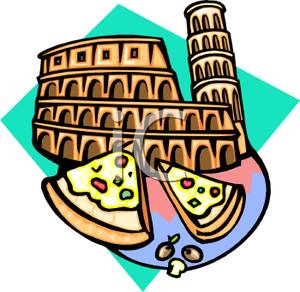 300x292 Art Image Italian Monuments And Two Slices Of Pizza