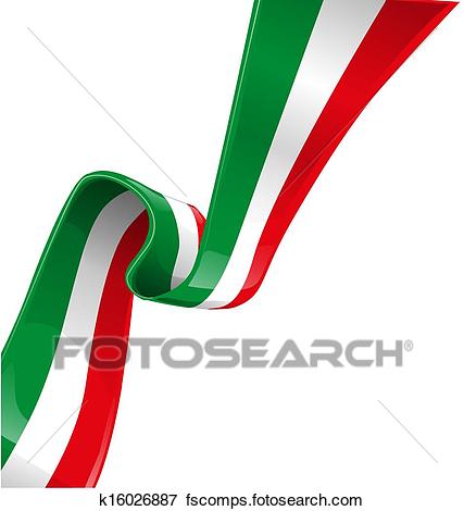 427x470 Clip Art Of Italian Background With Flag K16026887