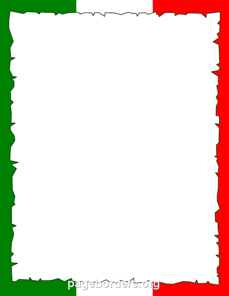 470x608 Italian Flag Border Classroom Scrap Book Background