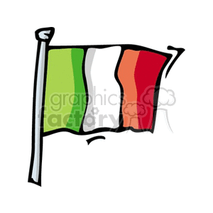 300x300 Royalty Free Italy Flag And Pole 148660 Vector Clip Art Image