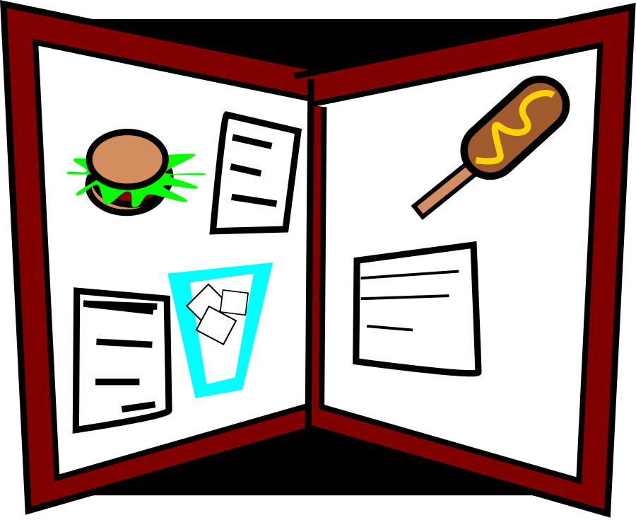 900x735 Restaurant Menu Clipart