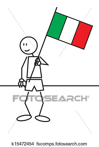318x470 Clipart Of Stick Figure Italy Flag K15472454