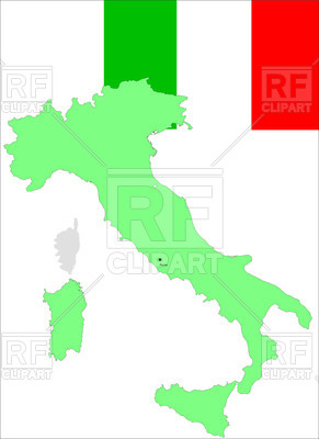 291x400 Flag And Map Of Italy Royalty Free Vector Clip Art Image