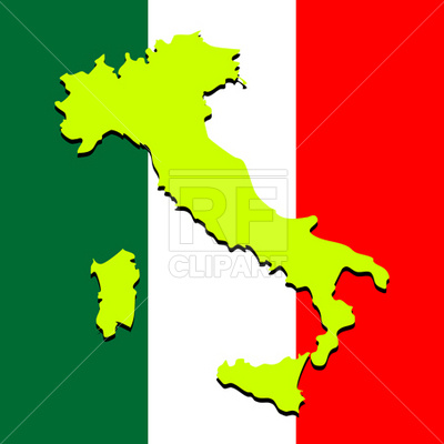 400x400 Italy Map Over National Colors Royalty Free Vector Clip Art Image