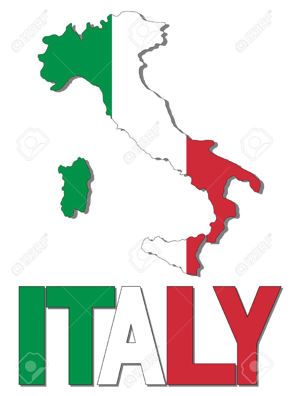 990x1300 Italy Map Flag And Text Vector Illustration Royalty Free Cliparts