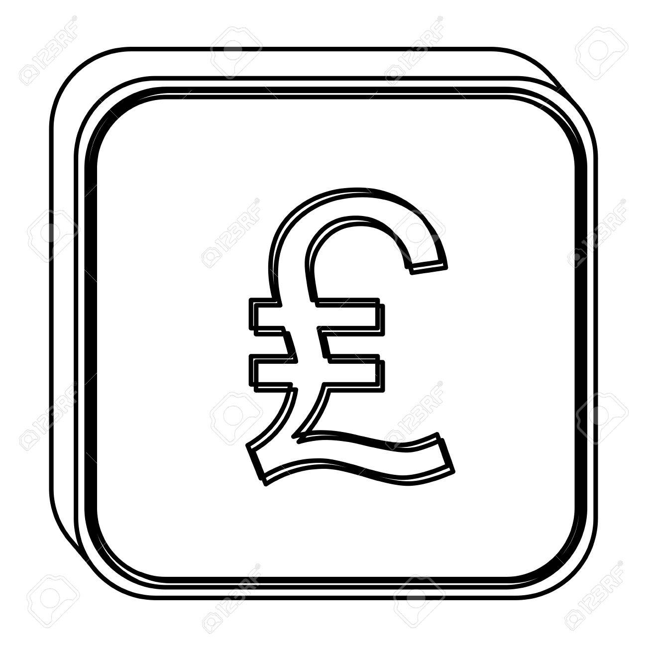 1300x1300 Monochrome Square Contour With Currency Symbol Of Lira Italy